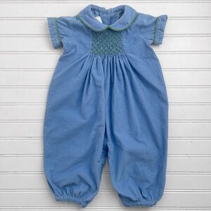 ZUCCHINI KIDS EUC Boys Hand Smocked Corduroy Heirloom Bubble Romper Longall